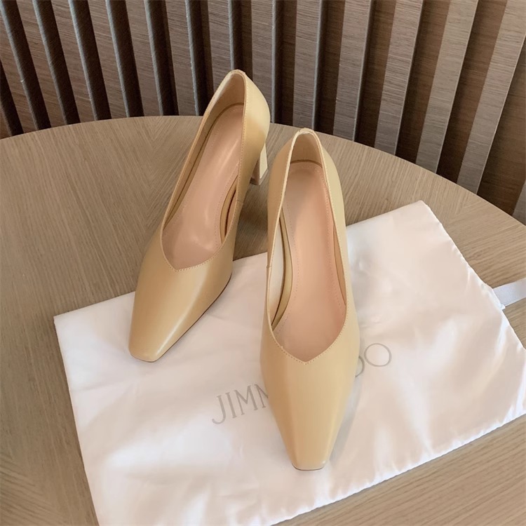 Minimalist Square-Toe V-Cut Chunky Heel Flats | Soft-Soled Elegant Grandma Shoes for Chic Style Minimalist Square-Toe V-Cut Chunky Heel Flats | Soft-Soled Elegant Grandma Shoes for Chic Style