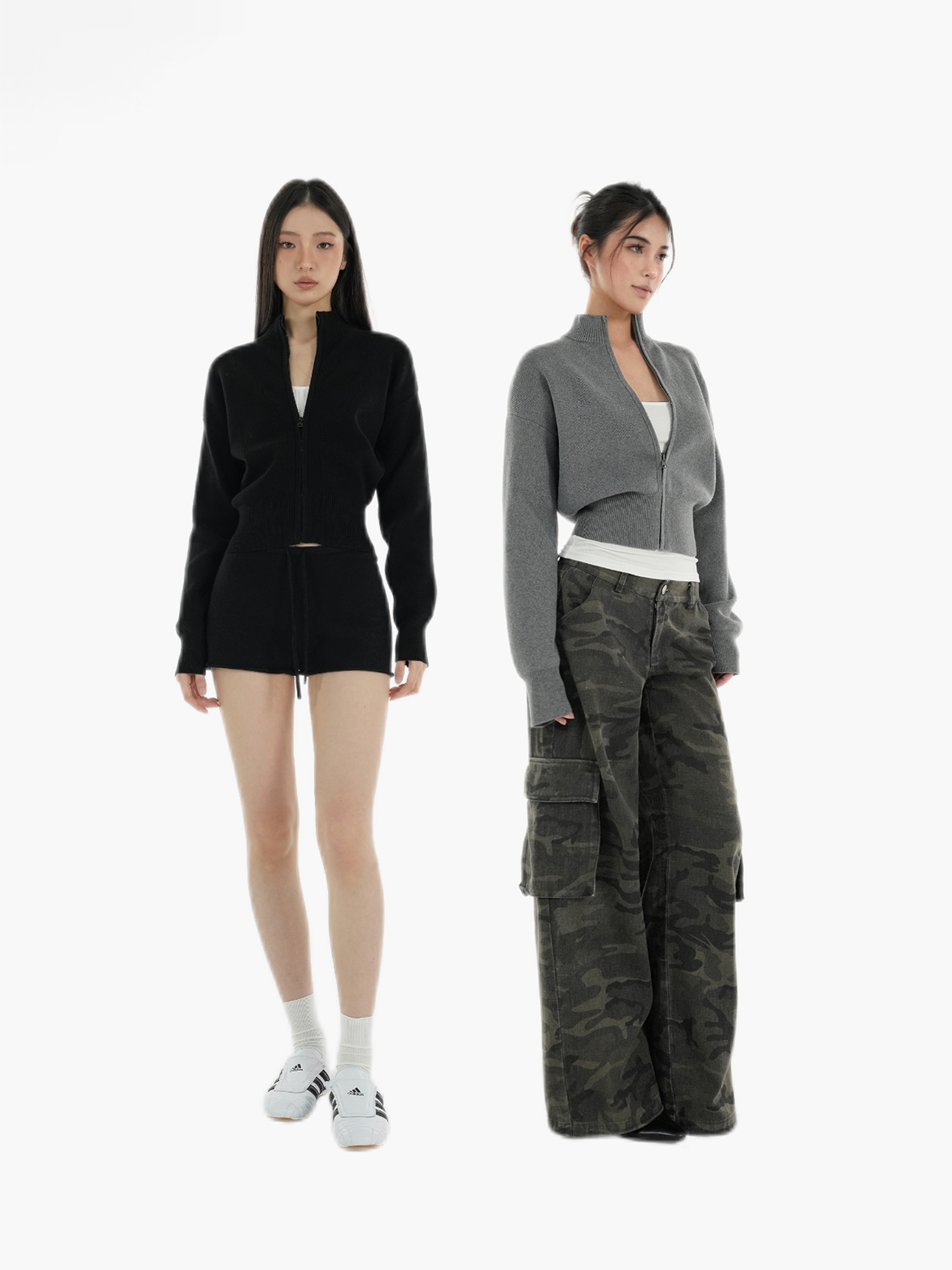 Minimalist Stand Collar Waist-Defining Long Sleeve Cardigan Jacket - Chic Layering Piece for Effortless Style Minimalist Stand Collar Waist-Defining Long Sleeve Cardigan Jacket - Chic Layering Piece for Effortless Style