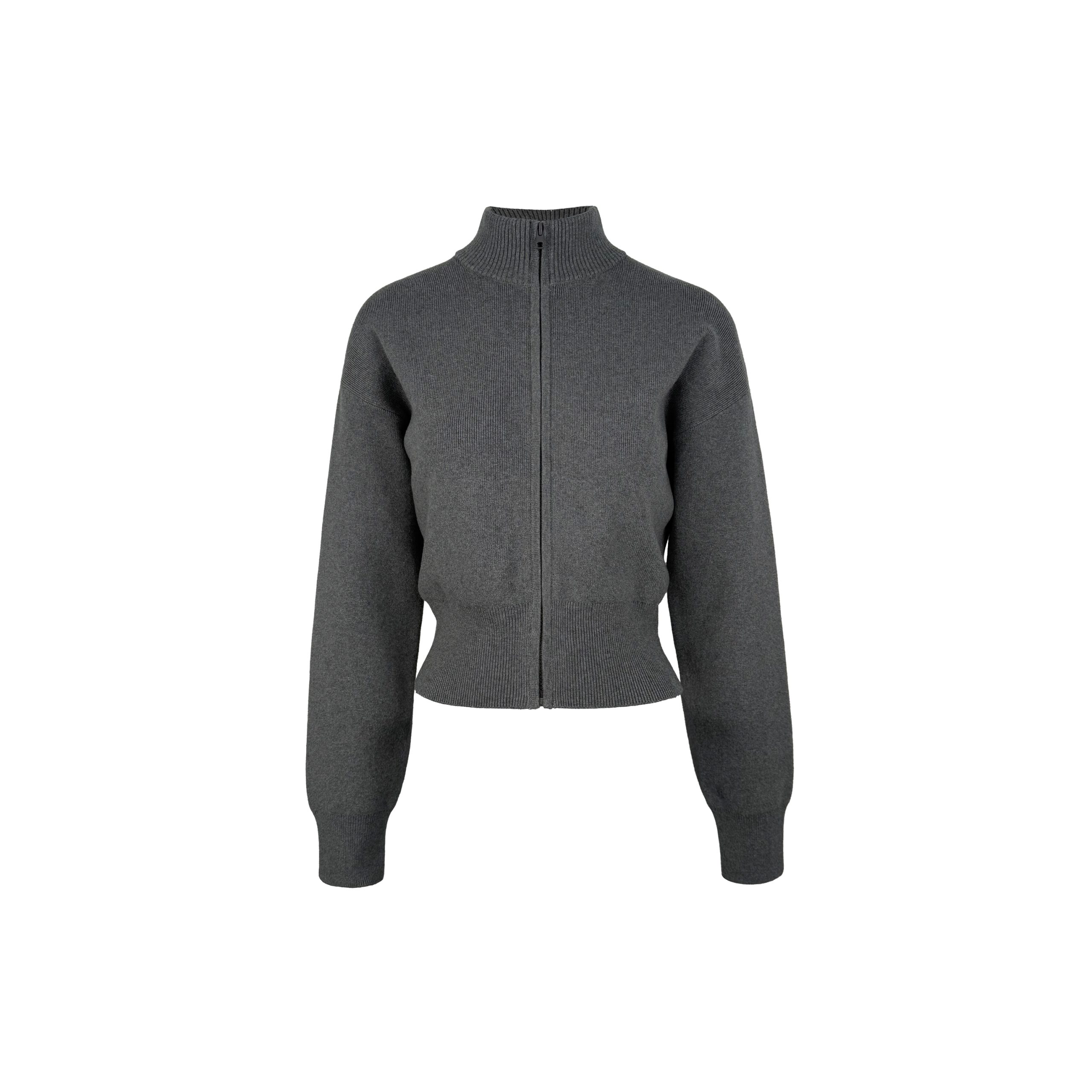 Minimalist Stand Collar Waist-Defining Long Sleeve Cardigan Jacket - Chic Layering Piece for Effortless Style Minimalist Stand Collar Waist-Defining Long Sleeve Cardigan Jacket - Chic Layering Piece for Effortless Style