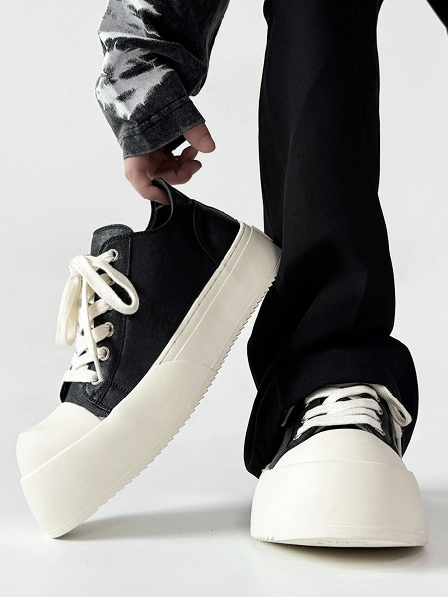 Minimalist Thick-Soled Derby Shoes for Men - Trendy Big Head Design, Casual Leather, High Street Style, Commuting Footwear Minimalist Thick-Soled Derby Shoes for Men - Trendy Big Head Design, Casual Leather, High Street Style, Commuting Footwear