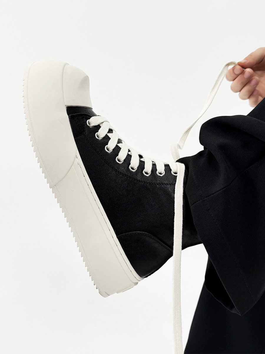 Minimalist Thick-Soled Derby Shoes for Men - Trendy Big Head Design, Casual Leather, High Street Style, Commuting Footwear Minimalist Thick-Soled Derby Shoes for Men - Trendy Big Head Design, Casual Leather, High Street Style, Commuting Footwear