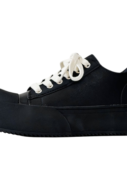 Minimalist Thick-Soled Derby Shoes for Men - Trendy Big Head Design, Casual Leather, High Street Style, Commuting Footwear