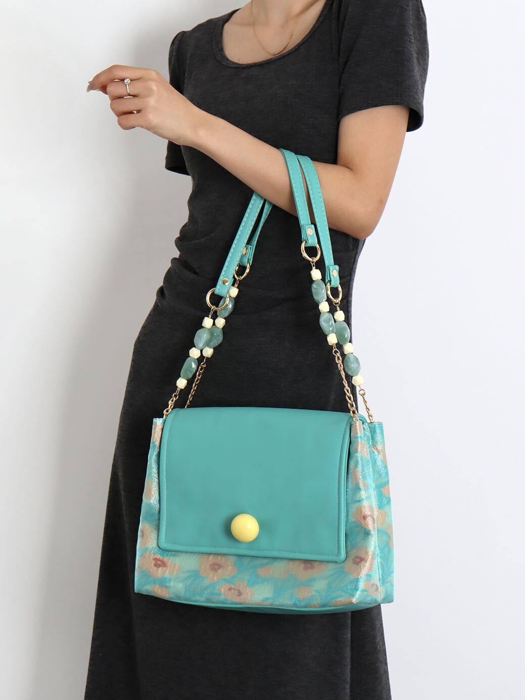 Mint Green Beaded Tote Bag - Summer Fresh Niche Envelope Shoulder Crossbody Bag for Effortless Style Mint Green Beaded Tote Bag - Summer Fresh Niche Envelope Shoulder Crossbody Bag for Effortless Style