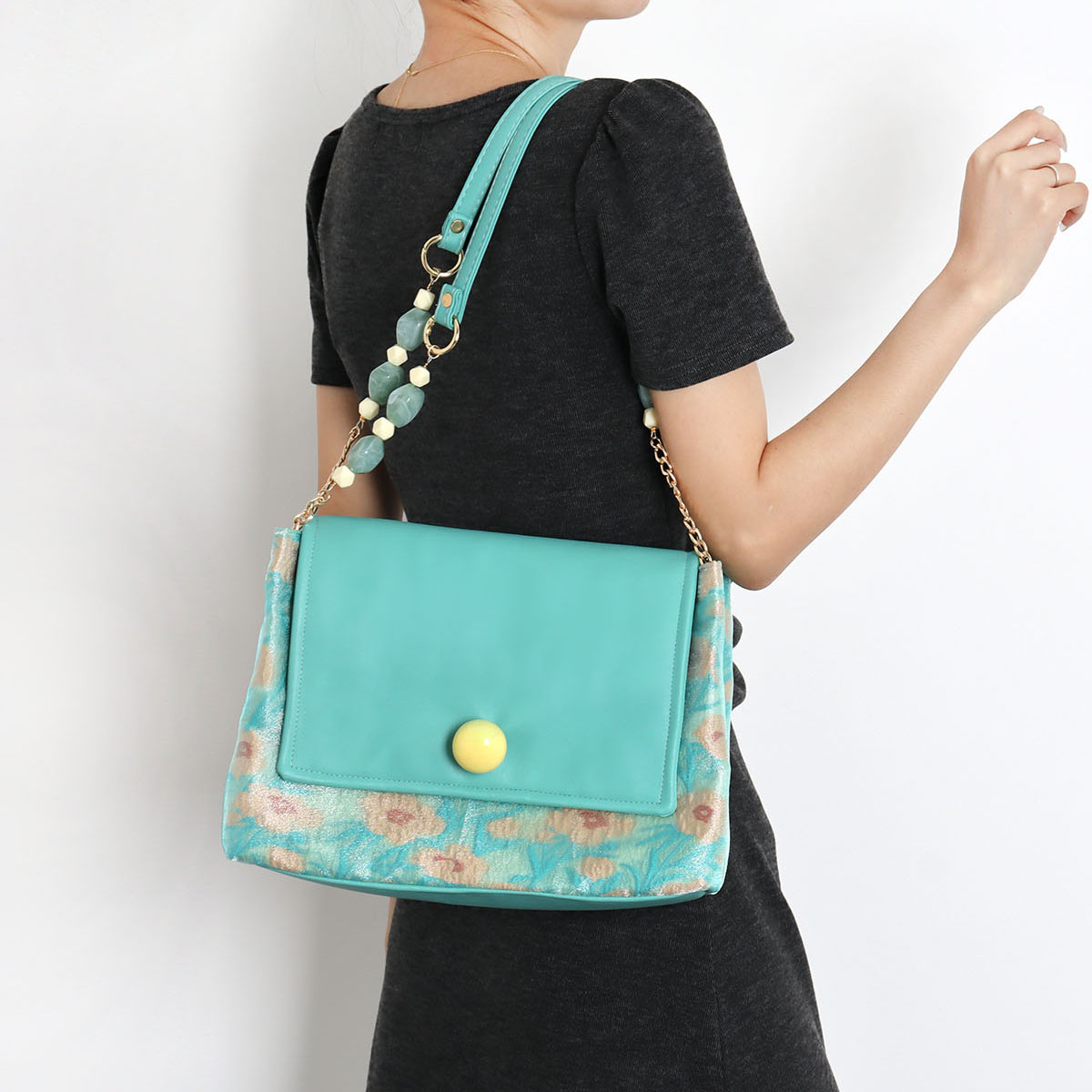 Mint Green Beaded Tote Bag - Summer Fresh Niche Envelope Shoulder Crossbody Bag for Effortless Style Mint Green Beaded Tote Bag - Summer Fresh Niche Envelope Shoulder Crossbody Bag for Effortless Style