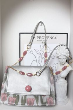 Mint Green Beaded Tote Bag - Summer Fresh Niche Envelope Shoulder Crossbody Bag for Effortless Style