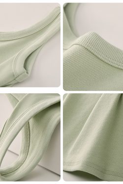 Mint Green Camisole Vest for Women - Small Cloud Rice Design, Unique Niche Outerwear, American Sweet and Spicy Style