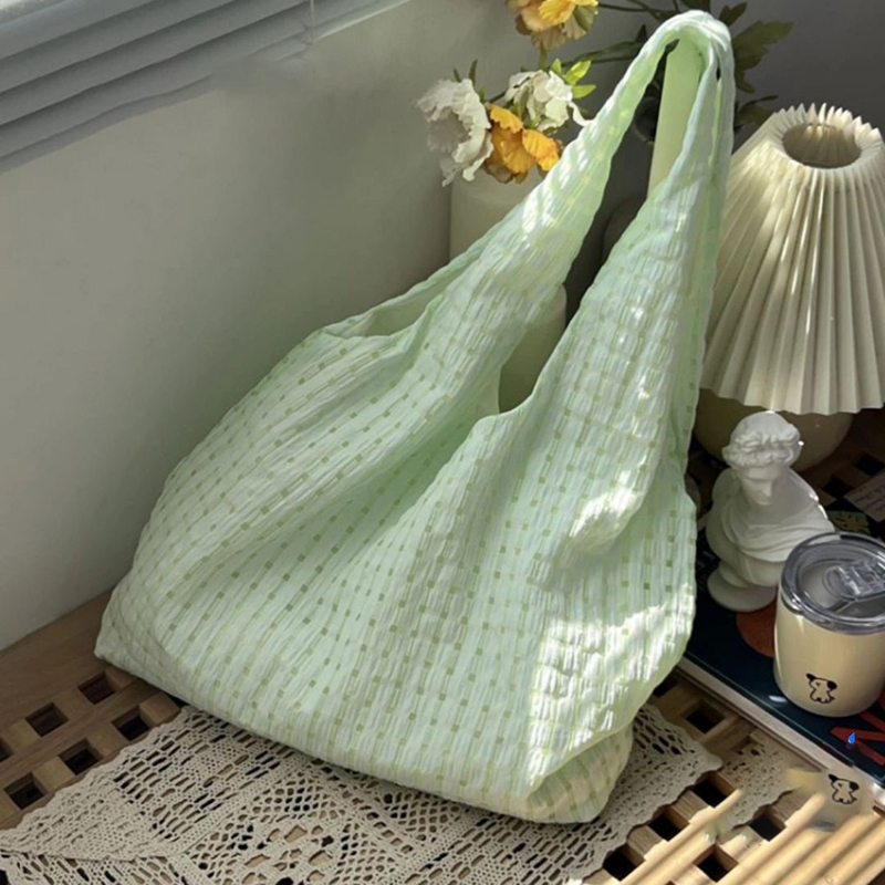 Mint Green Checkered Canvas Bag - Summer Fresh Single Shoulder Bag, Artistic Versatile Fairy Bag, Trendy Y2K Style Mint Green Checkered Canvas Bag - Summer Fresh Single Shoulder Bag, Artistic Versatile Fairy Bag, Trendy Y2K Style