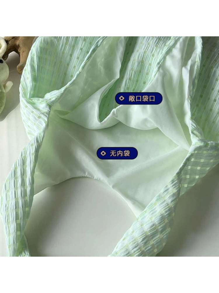 Mint Green Checkered Canvas Bag - Summer Fresh Single Shoulder Bag, Artistic Versatile Fairy Bag, Trendy Y2K Style Mint Green Checkered Canvas Bag - Summer Fresh Single Shoulder Bag, Artistic Versatile Fairy Bag, Trendy Y2K Style