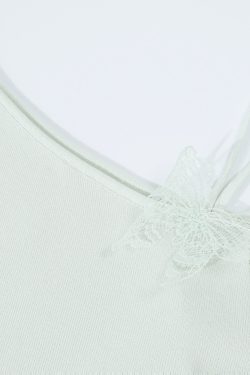 Mint Green Irregular Knitted T-shirt for Women - Unique Summer Design, Trendy Y2K Style Top