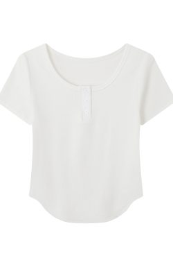 Mint Green Slim Fit Short Sleeve T-Shirt for Women - Flattering Summer Top, Unique Early Summer Style