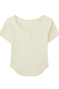 Mint Green Slim Fit Short Sleeve T-Shirt for Women - Flattering Summer Top, Unique Early Summer Style