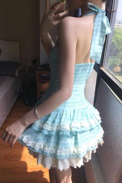 Mint Green Summer Dress for Women, Petite Princess Puff Skirt, Cute Sweet Design, Perfect for 90s and Y2K Inspired Looks