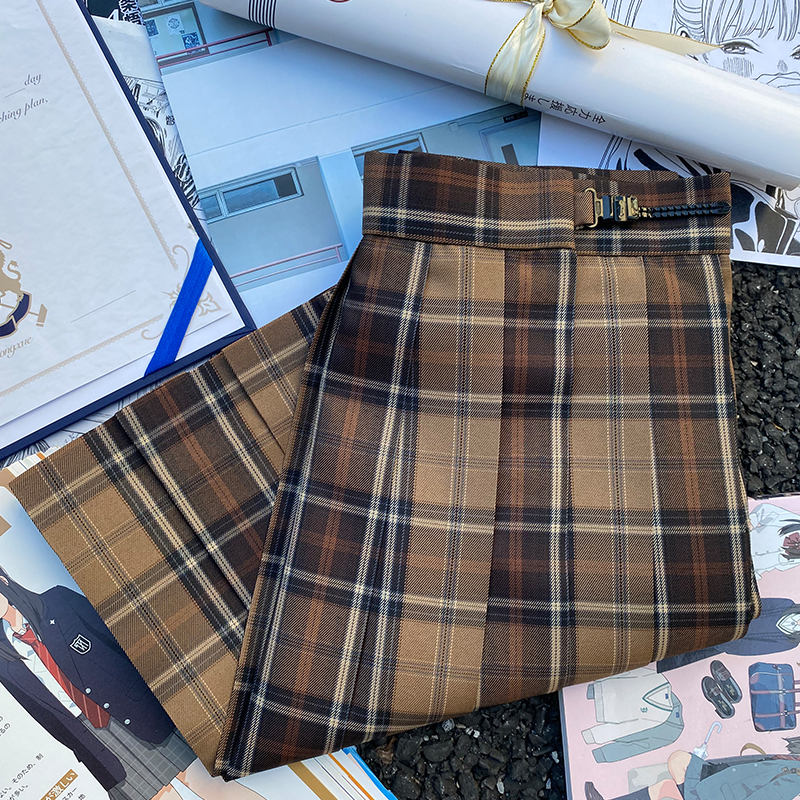 Mocha JK Plaid Skirt - Vintage-Inspired 90s Aesthetic, Ideal for Korean Style Outfits and Layering with Tees or Sweaters Mocha JK Plaid Skirt - Vintage-Inspired 90s Aesthetic, Ideal for Korean Style Outfits and Layering with Tees or Sweaters