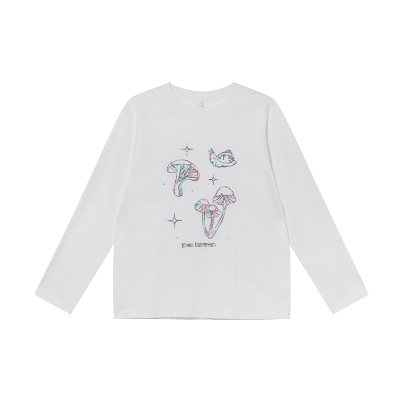 Mushroom Embroidery T-Shirt for Women, Spring/Summer 2025, Loose Fit, Slimming Round Neck, Pure Cotton, Casual Style Mushroom Embroidery T-Shirt for Women, Spring/Summer 2025, Loose Fit, Slimming Round Neck, Pure Cotton, Casual Style