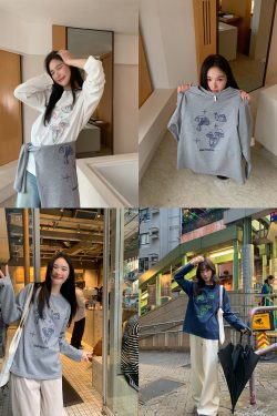 Mushroom Embroidery T-Shirt for Women, Spring/Summer 2025, Loose Fit, Slimming Round Neck, Pure Cotton, Casual Style