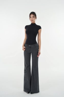 Naked Feel Half High Neck Slim Fit Short Sleeve T-Shirt - High Elastic Base Layer for 90s Y2K Style