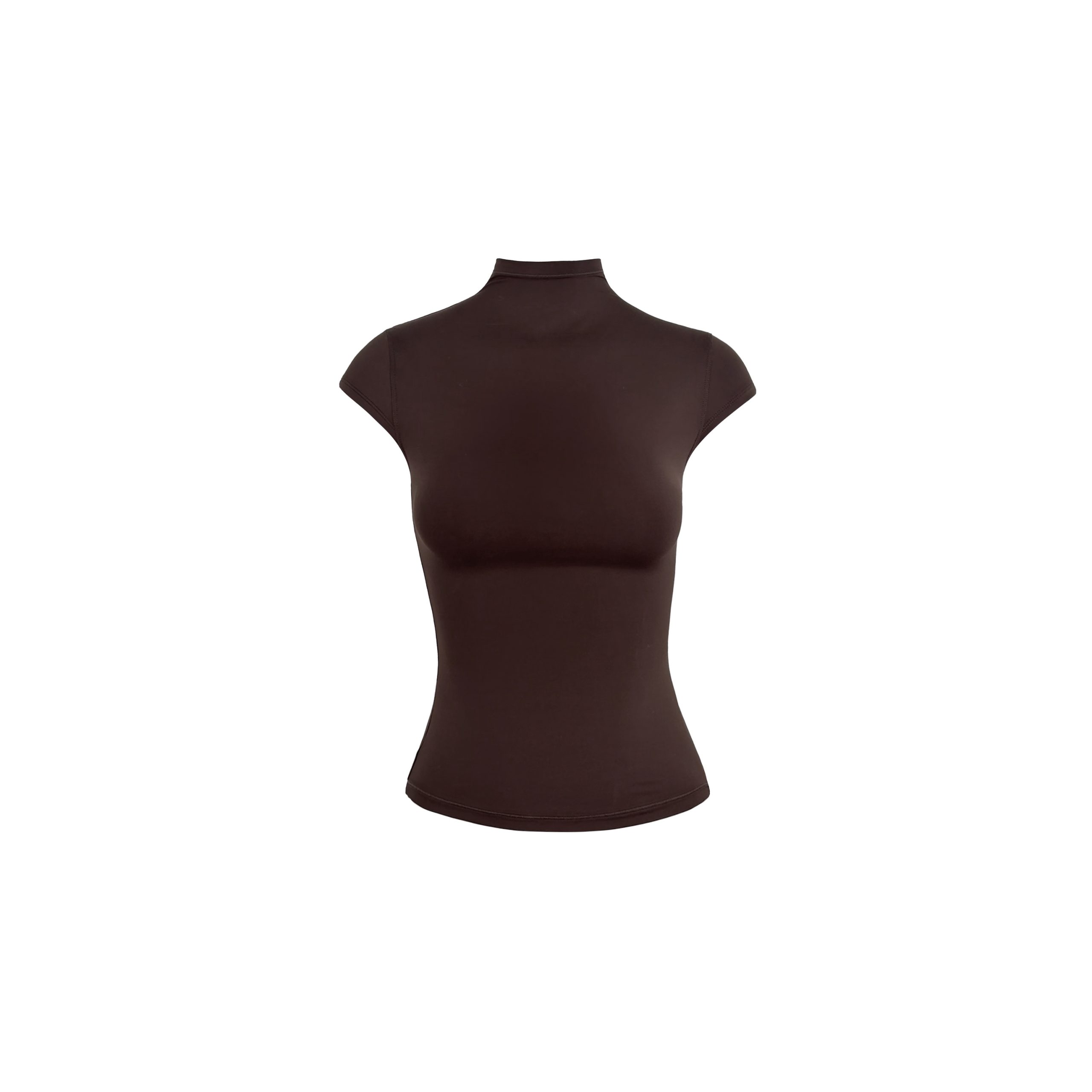 Naked Feel Half High Neck Slim Fit Short Sleeve T-Shirt - High Elastic Base Layer for 90s Y2K Style Naked Feel Half High Neck Slim Fit Short Sleeve T-Shirt - High Elastic Base Layer for 90s Y2K Style