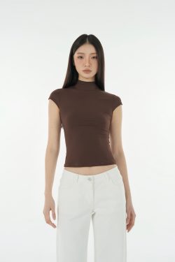 Naked Feel Half High Neck Slim Fit Short Sleeve T-Shirt - High Elastic Base Layer for 90s Y2K Style