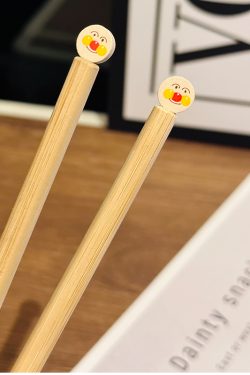 Natural Bamboo Tulip Chopsticks for One, Unpainted Non-Slip Design, Eco-Friendly Chinese Tableware, Anti-Mold Kitchen Utensils