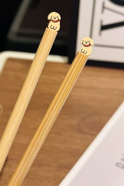 Natural Bamboo Tulip Chopsticks for One, Unpainted Non-Slip Design, Eco-Friendly Chinese Tableware, Anti-Mold Kitchen Utensils
