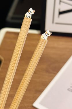 Natural Bamboo Tulip Chopsticks for One, Unpainted Non-Slip Design, Eco-Friendly Chinese Tableware, Anti-Mold Kitchen Utensils