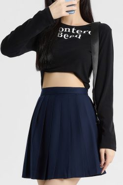 Navy Blue and Gray Pleated JK Skirt for Women - Solid Color Short Skirt, Perfect for Spring and Summer Fashion