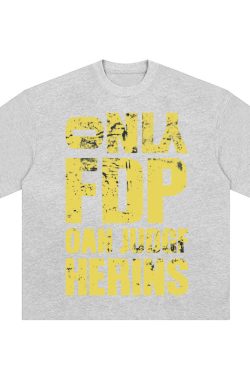 Navy Blue Heavyweight Women's Summer T-Shirt with Letter Print - Casual Loose Fit Pure Cotton Top for Trendy American Style