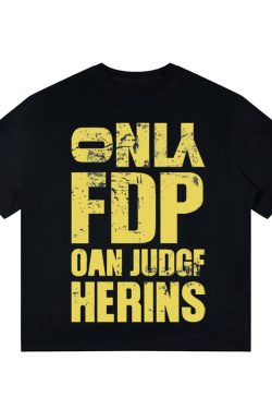 Navy Blue Heavyweight Women's Summer T-Shirt with Letter Print - Casual Loose Fit Pure Cotton Top for Trendy American Style