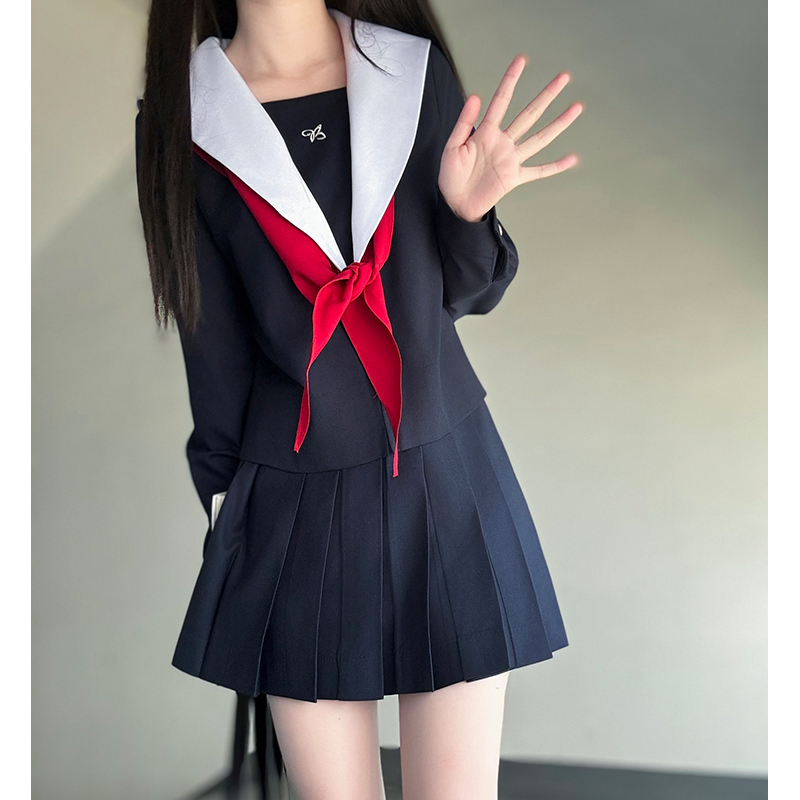 Navy Collar Coat Women's Pudding Bear JK Uniform Sailor Suit College Style Summer Fashion Navy Collar Coat Women's Pudding Bear JK Uniform Sailor Suit College Style Summer Fashion