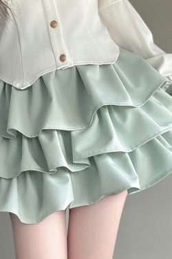 Navy Collar JK Uniform Cake Skirt with Long Sleeve Top, College Style Japanese Sailor Suit, Slimming Outfit for Women