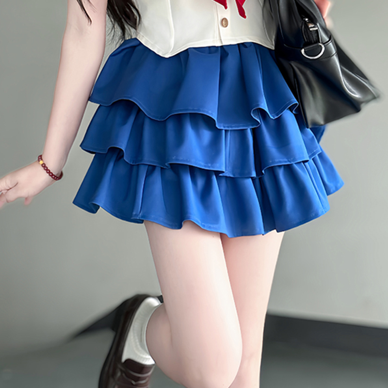Navy Collar Pudding Bear JK Uniform Women's Summer Sweet College Style Short Sleeve Sailor Suit with Waist-Collecting Cake Skirt Navy Collar Pudding Bear JK Uniform Women's Summer Sweet College Style Short Sleeve Sailor Suit with Waist-Collecting Cake Skirt