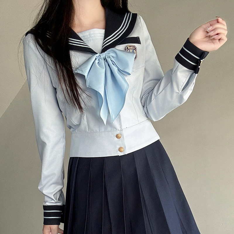 Navy Collar Sailor Suit Set - Japanese JK Uniform with Pudding Bear Design - Cute School Style Outfit for Y2K Fashion Lovers Navy Collar Sailor Suit Set - Japanese JK Uniform with Pudding Bear Design - Cute School Style Outfit for Y2K Fashion Lovers