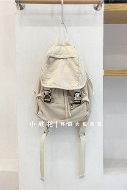 Nylon Buckle Handheld Backpack - Simple Travel Student Bag - Spring Summer 2023 Korean Style Dongdaemun Fashion