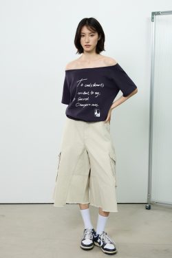 Off-Shoulder Letter Print Short Sleeve T-Shirt for Women - Casual Loose Slim Summer Top, American Street Style