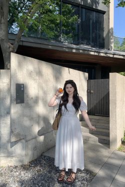 Off-Shoulder Little White Dress with Pleats, Embroidery, and Polka Dots – South France Holiday Style