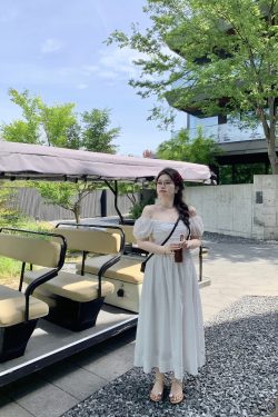 Off-Shoulder Little White Dress with Pleats, Embroidery, and Polka Dots – South France Holiday Style