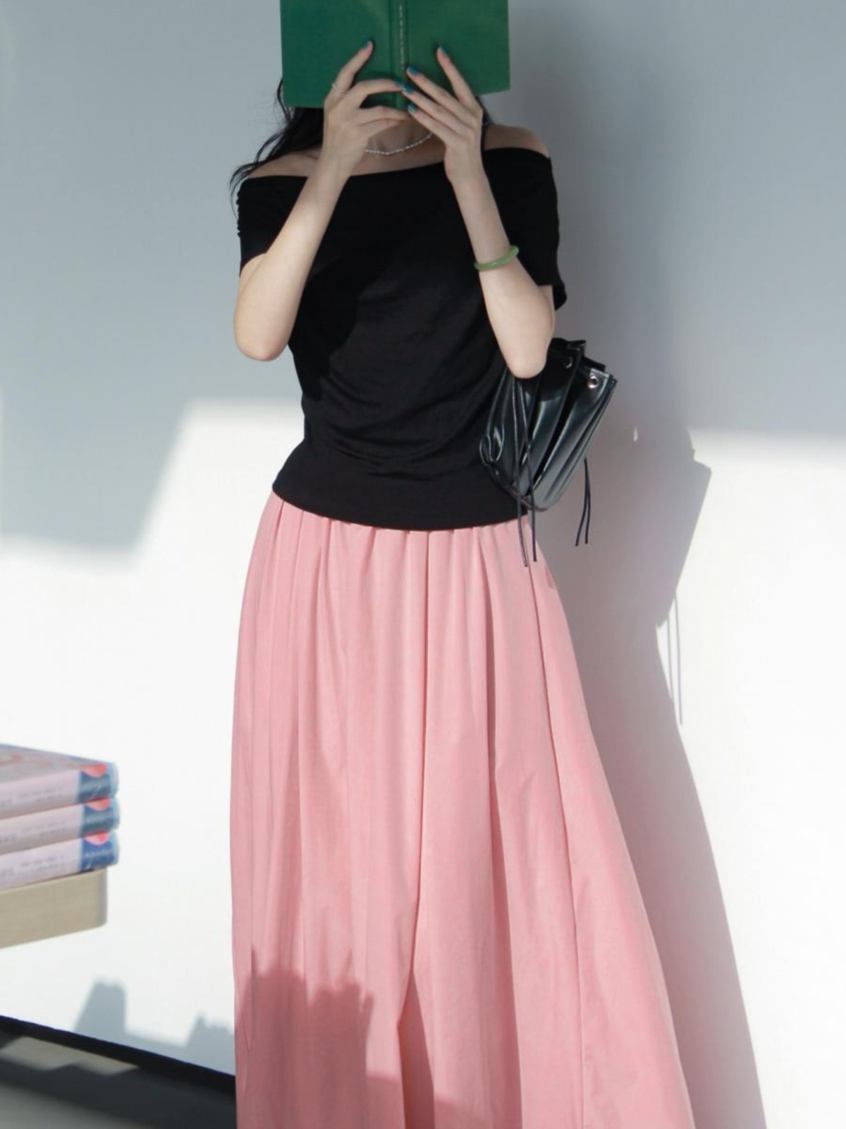 Off-Shoulder Short-Sleeved Top - Women's Summer French Style Thin Stretchy Knit in Light Colors - Elegant & Chic Essentials Off-Shoulder Short-Sleeved Top - Women's Summer French Style Thin Stretchy Knit in Light Colors - Elegant & Chic Essentials