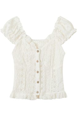 Off-the-Shoulder Puff Sleeve Blouse for Women - Exquisite Summer 2025 Top, Chic OOTD Style, Trendy Fashion Essential