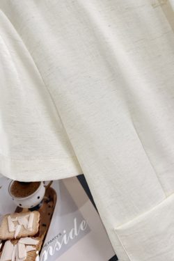 Off-White French-Style Elegant Short Jacket for Women - Chic Summer 2025 Petite Top, Trendy Fashion Essential