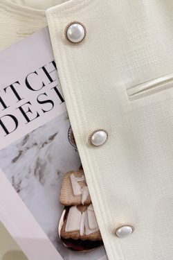 Off-White Korean-Style Street Fashion Thin Jacket for Women - 2025 Summer Sweet Youthful Goddess Short Top