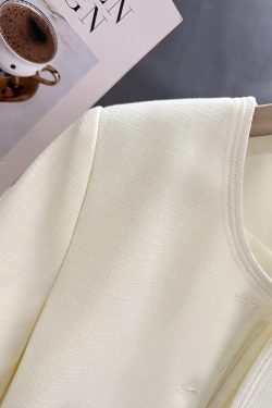 Off-White Korean-Style Street Fashion Thin Jacket for Women - 2025 Summer Sweet Youthful Goddess Short Top