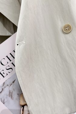 Off-White Short Trench Coat for Women - British Style, Spring 2025, Chic French Youthful Design for Autumn Fashion