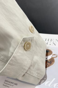 Off-White Short Trench Coat for Women - British Style, Spring 2025, Chic French Youthful Design for Autumn Fashion