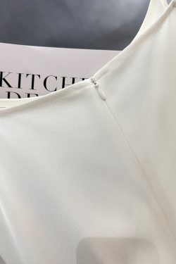 Off-White Versatile Camisole Dress - Women's Summer 2025 Long Drape Dress for Layering, Perfect for Y2K and Casual Chic Styles