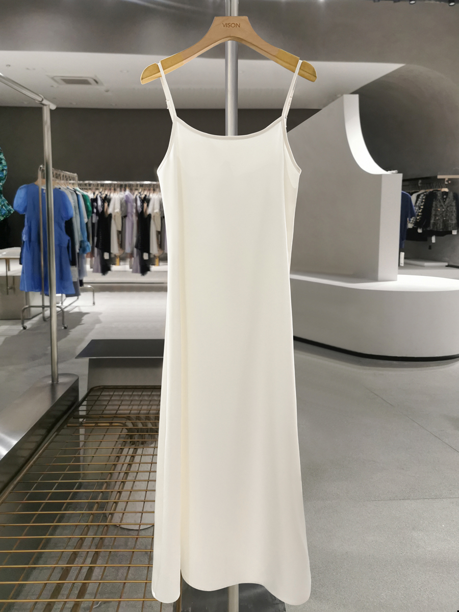 Off-White Versatile Camisole Dress - Women's Summer 2025 Long Drape Dress for Layering, Perfect for Y2K and Casual Chic Styles Off-White Versatile Camisole Dress - Women's Summer 2025 Long Drape Dress for Layering, Perfect for Y2K and Casual Chic Styles