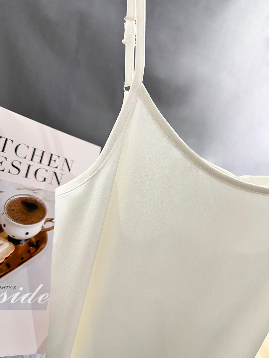 Off-White Versatile Camisole Dress - Women's Summer 2025 Long Drape Dress for Layering, Perfect for Y2K and Casual Chic Styles Off-White Versatile Camisole Dress - Women's Summer 2025 Long Drape Dress for Layering, Perfect for Y2K and Casual Chic Styles