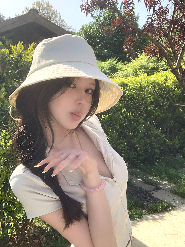 Off-White Women's Summer Quick-Dry Breathable Fisherman Hat with Drawstring for Sun Protection - Lightweight Thin Style Off-White Women's Summer Quick-Dry Breathable Fisherman Hat with Drawstring for Sun Protection - Lightweight Thin Style