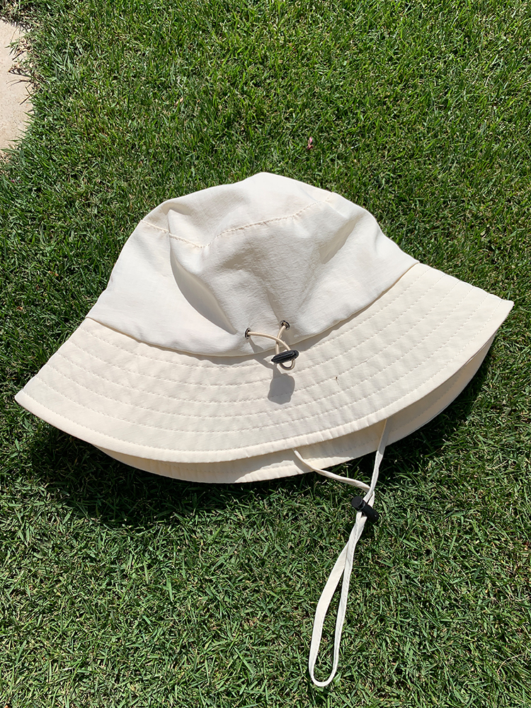 Off-White Women's Summer Quick-Dry Breathable Fisherman Hat with Drawstring for Sun Protection - Lightweight Thin Style Off-White Women's Summer Quick-Dry Breathable Fisherman Hat with Drawstring for Sun Protection - Lightweight Thin Style