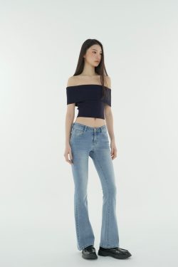 One-Shoulder Fitted Knitted Short Sleeve Top - Trendy 90s Style Women's Fashion Top