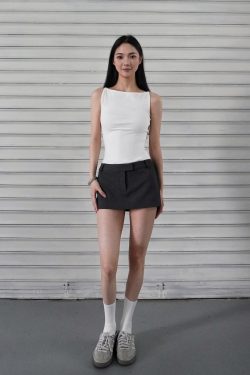 One-Shoulder Minimalist Fitted Sports Tank Top - French Style Thin Strap Base Layer for Activewear